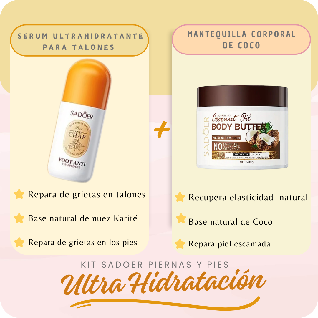 Kit Reparación Completa Sadoer: Serum Ultrahidratante + Mantequilla de Coco